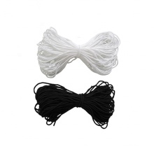 Manufacturer fast delivery black soft elastic facemask round flat earloop strap rope band for face shield